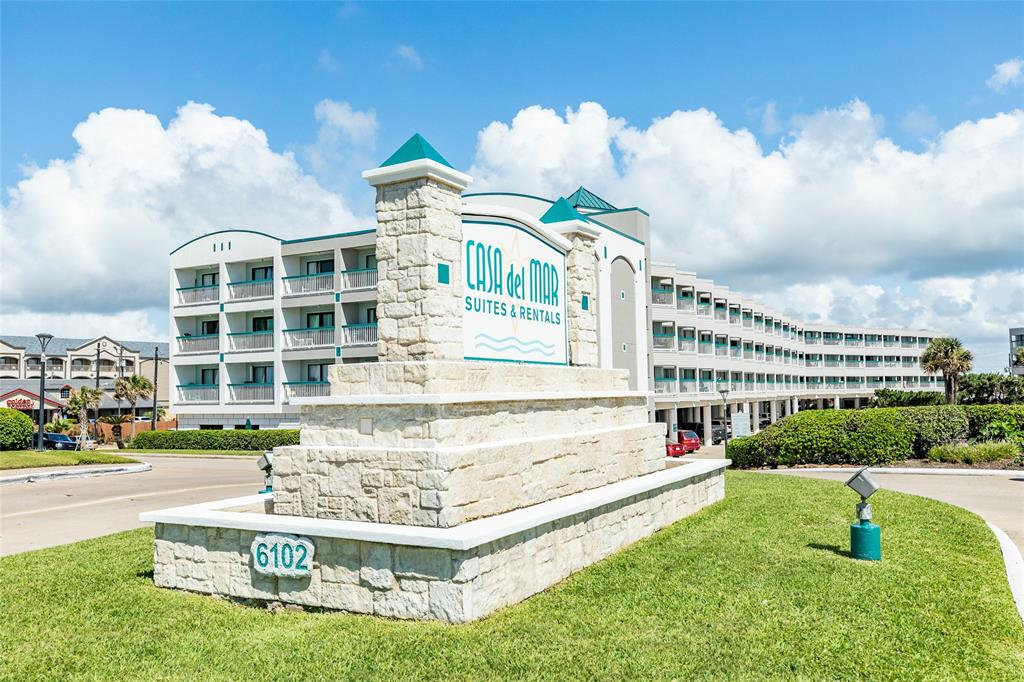 a front view of building with outdoor space