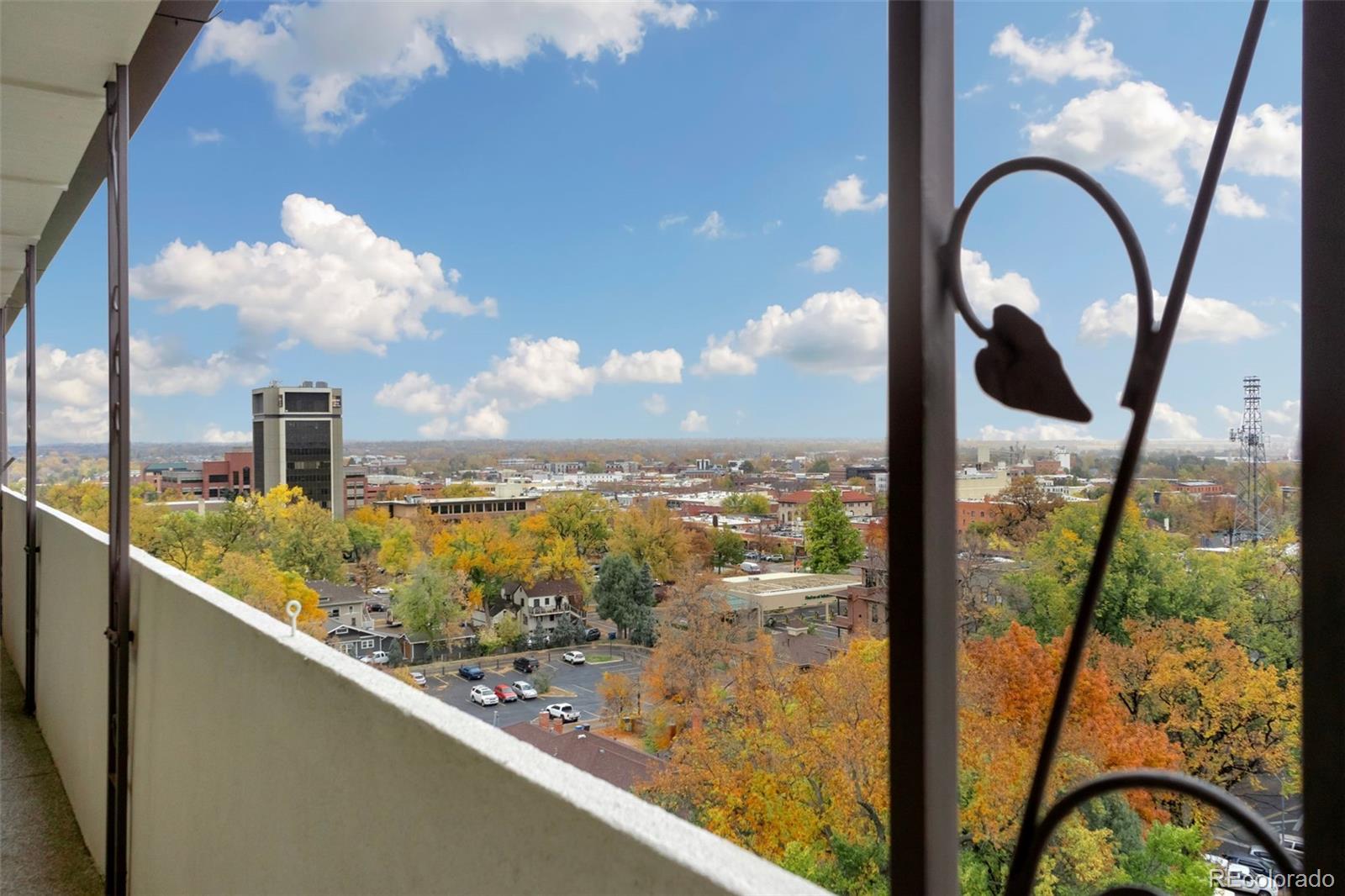 a view of sky from a balcony