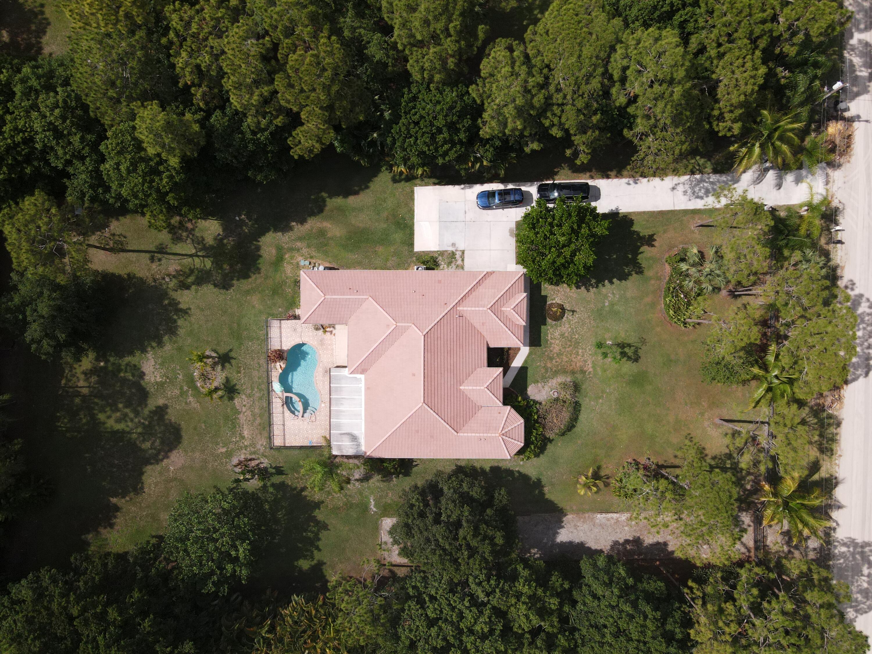 an aerial view of house with outdoor space