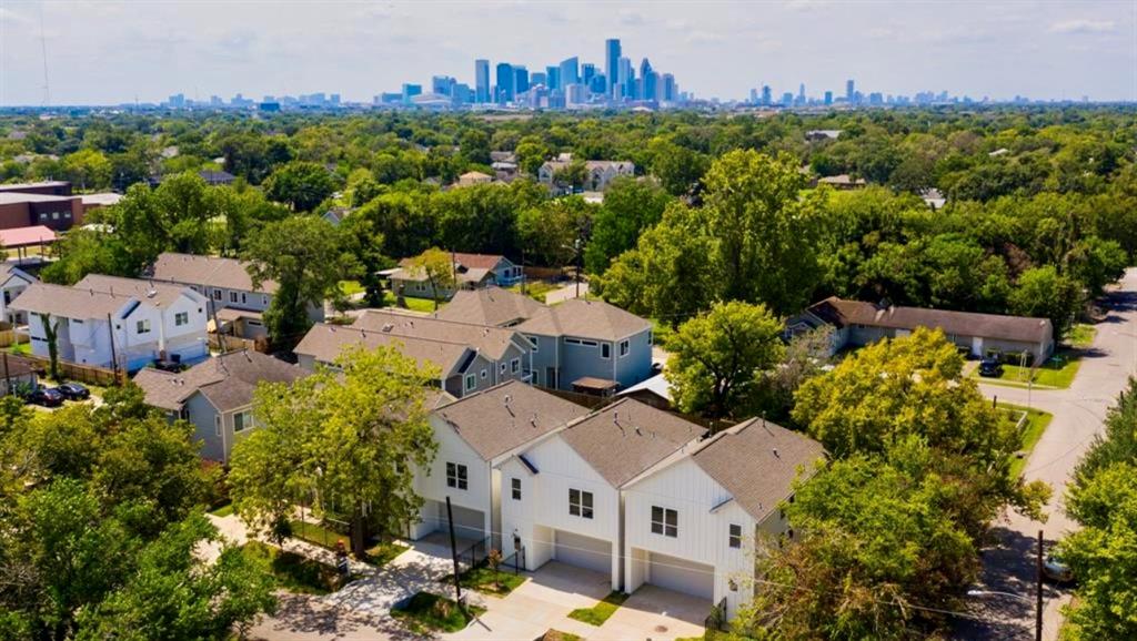 an aerial view of multiple house