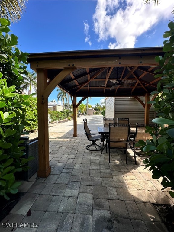 a view of a patio