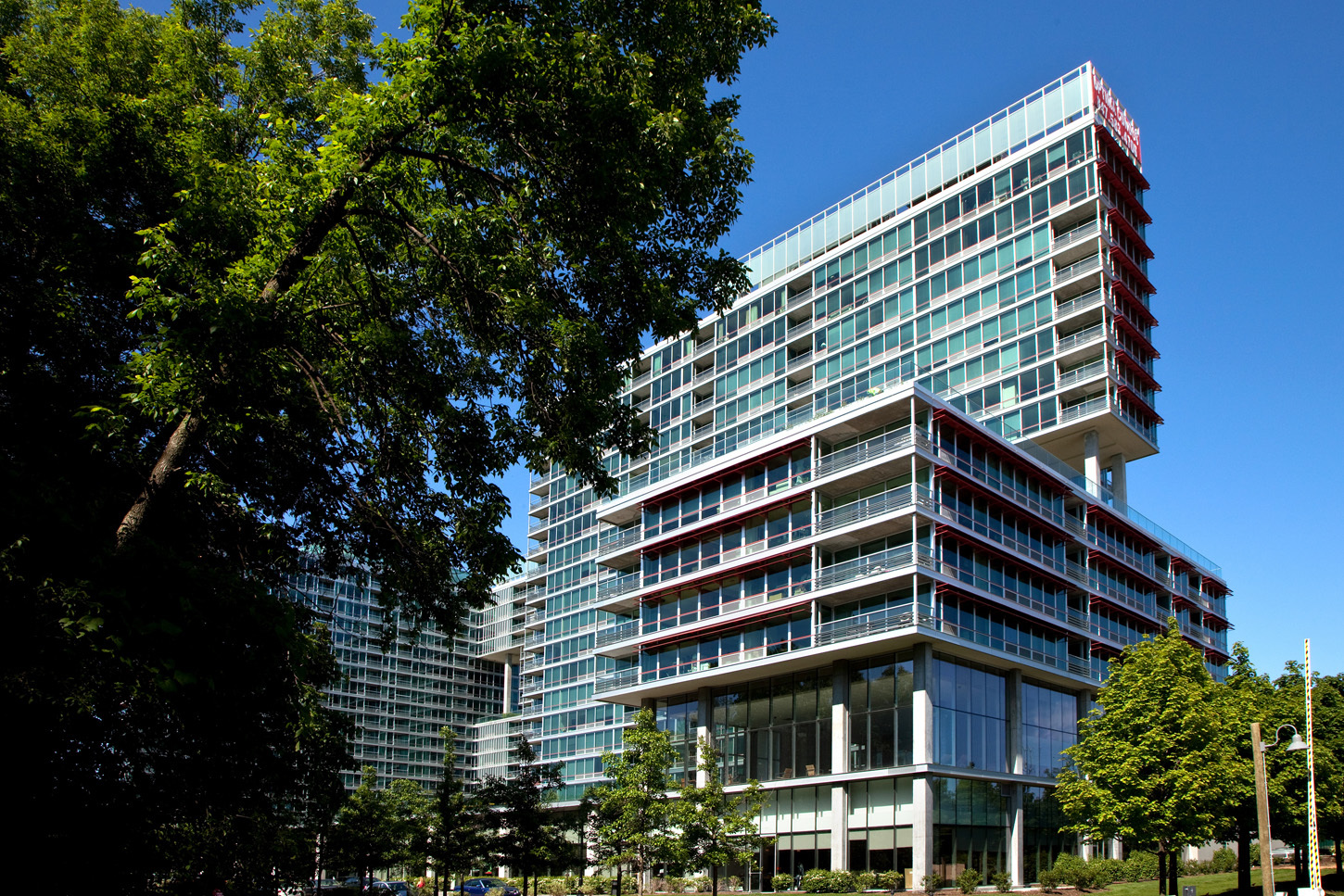 a front view of a building