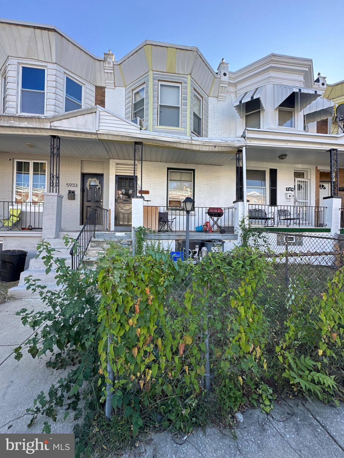 front view of a building with a porch