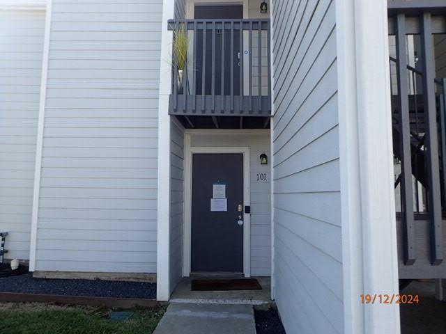 a view of front door of house