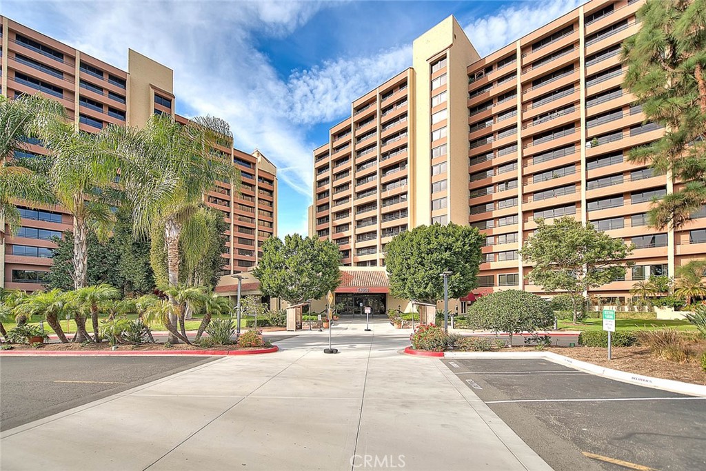 a front view of a building with street view