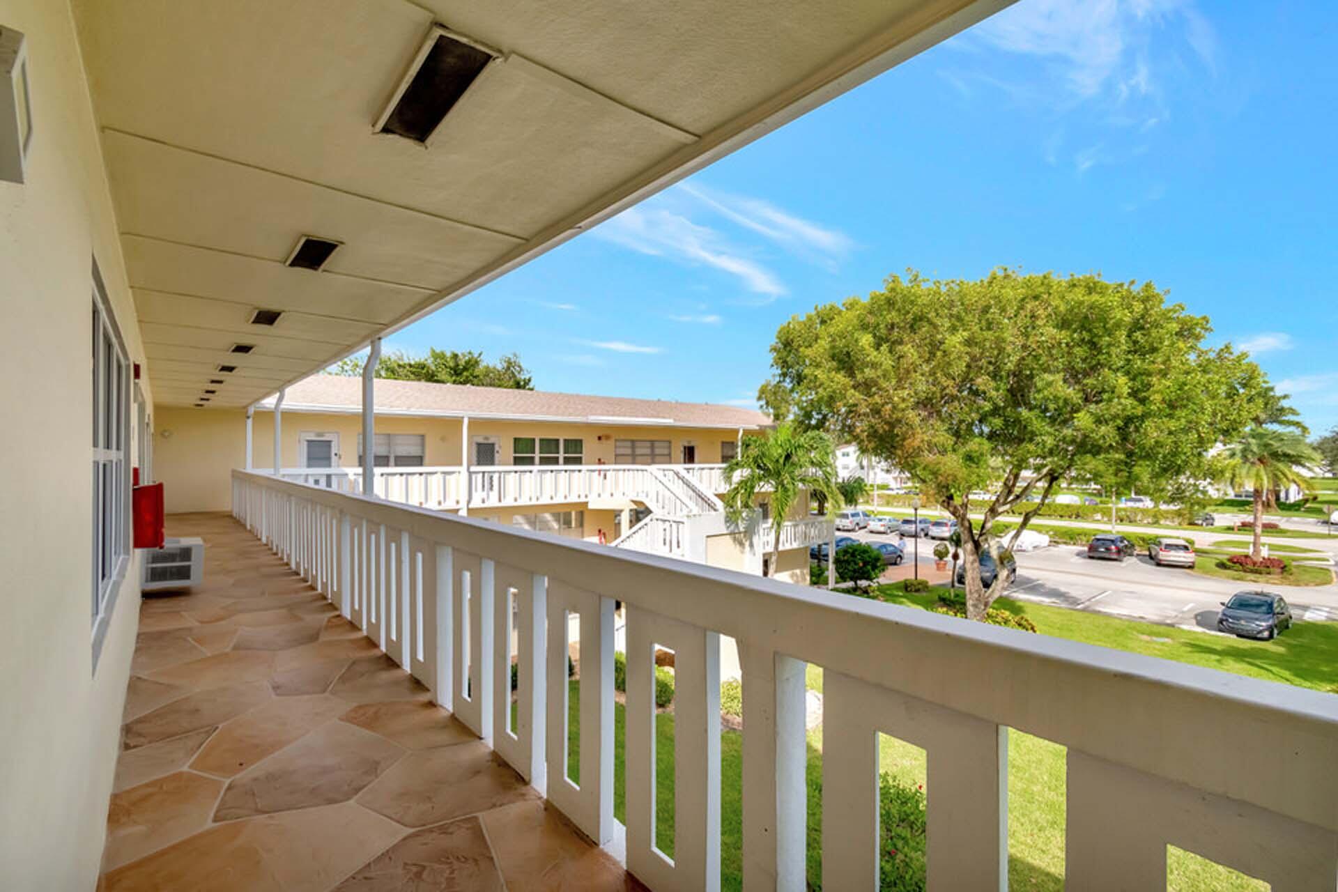 a view of a balcony