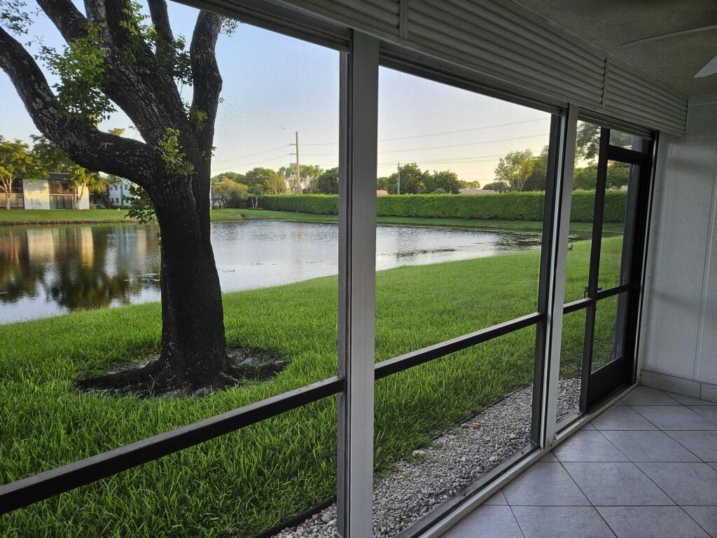 a view of lake from a balcony