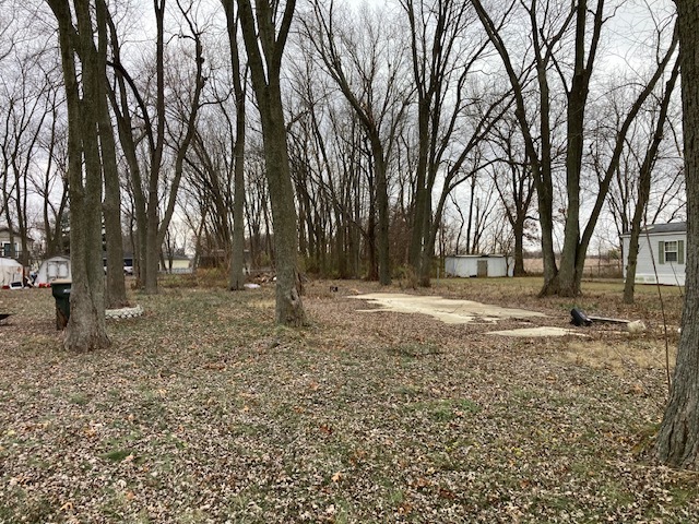 a backyard of a house with trees