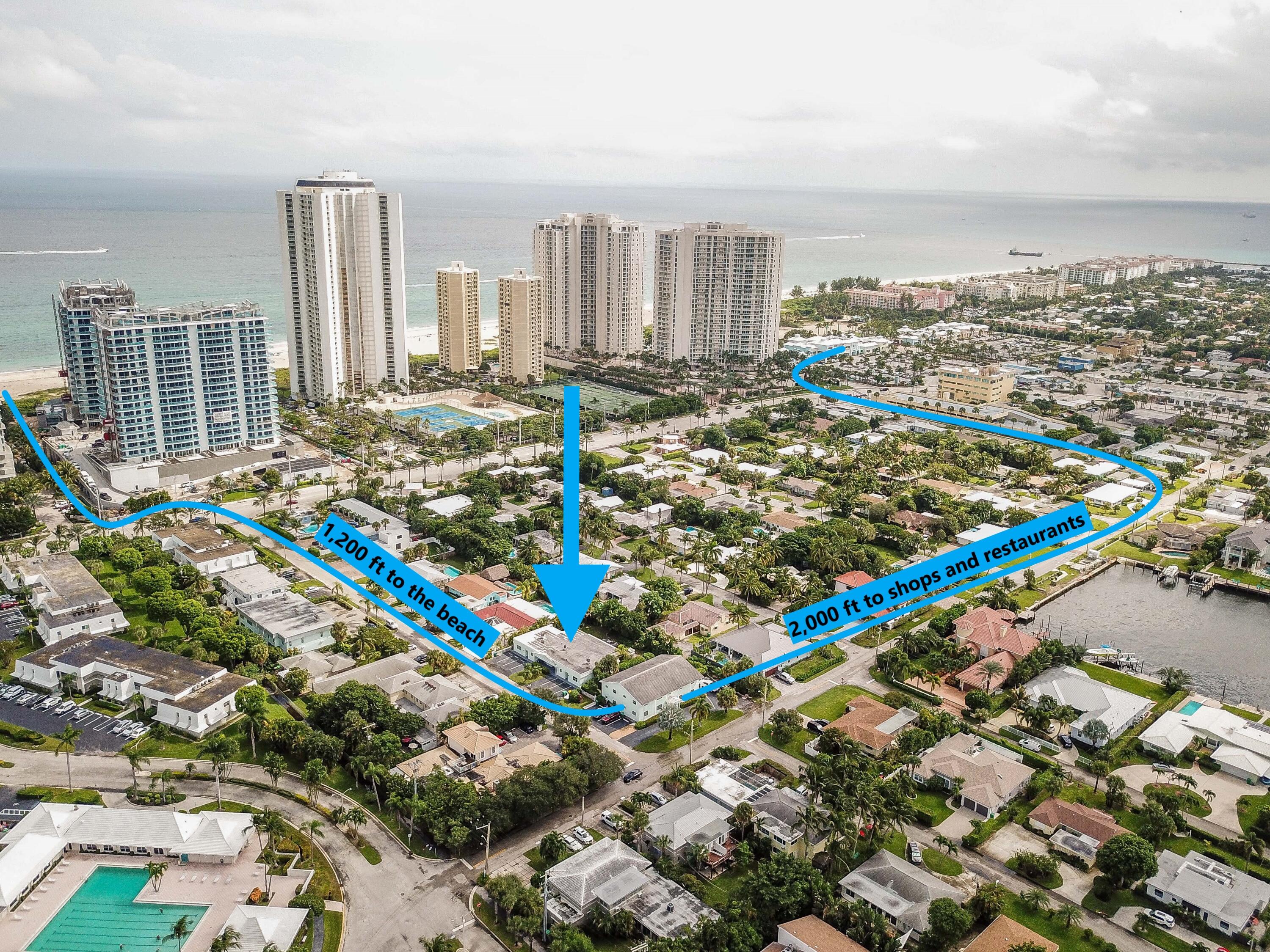 a city view with tall buildings