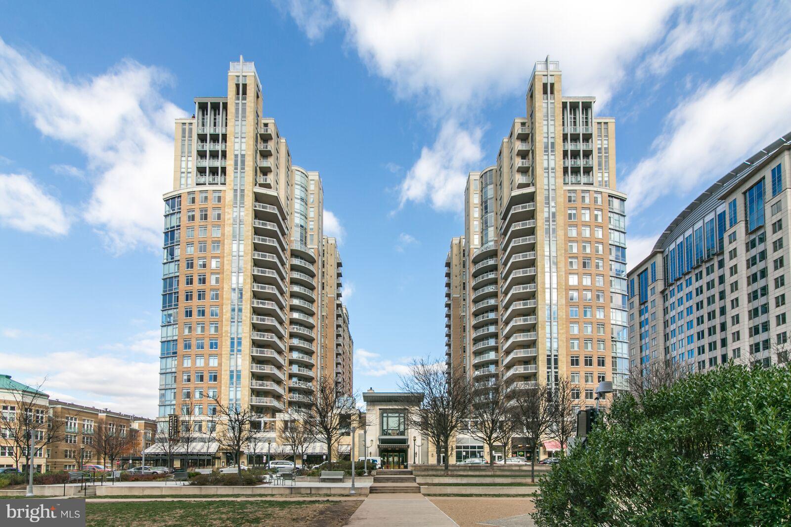 a city view with tall buildings