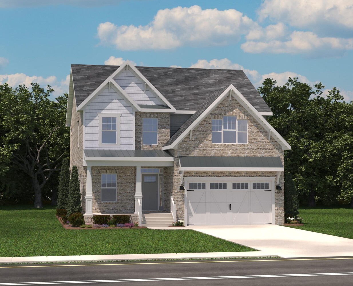 Your Camellia- Craftsman Elevation. Renderings are representative only. Exterior color selections are elegant in shades of black and white!