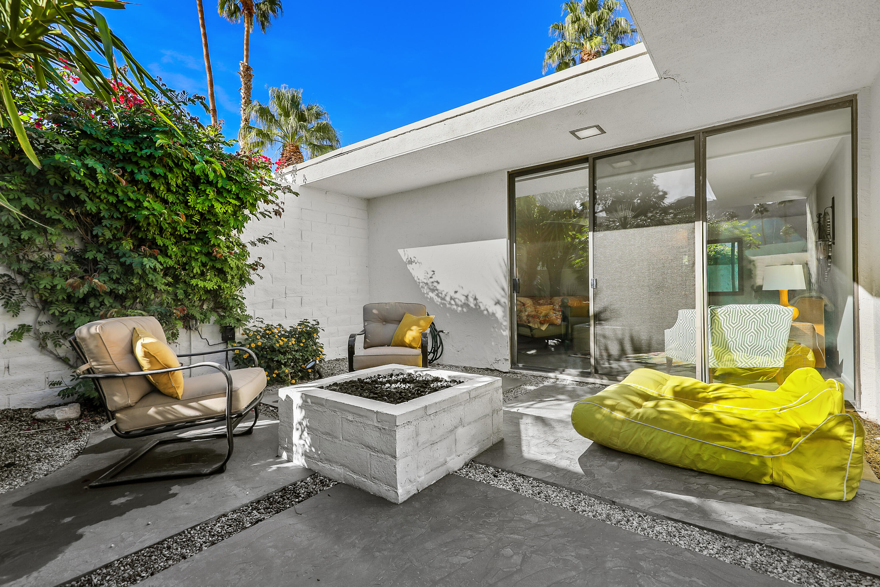 a outdoor space with furniture