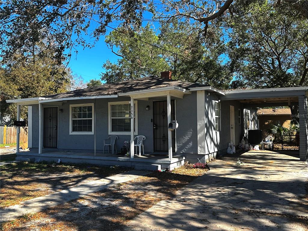 a front view of a house