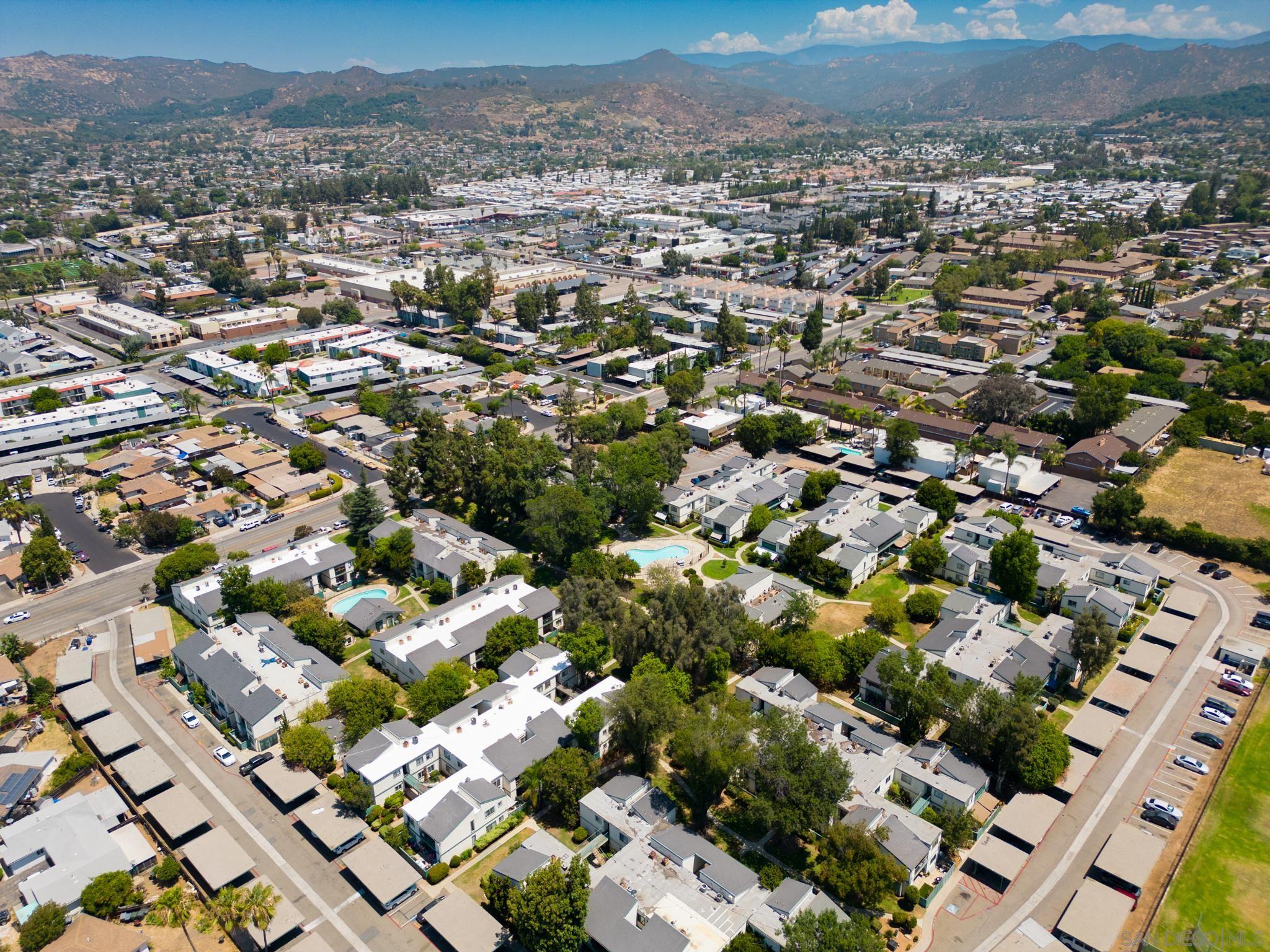 an aerial view of a city