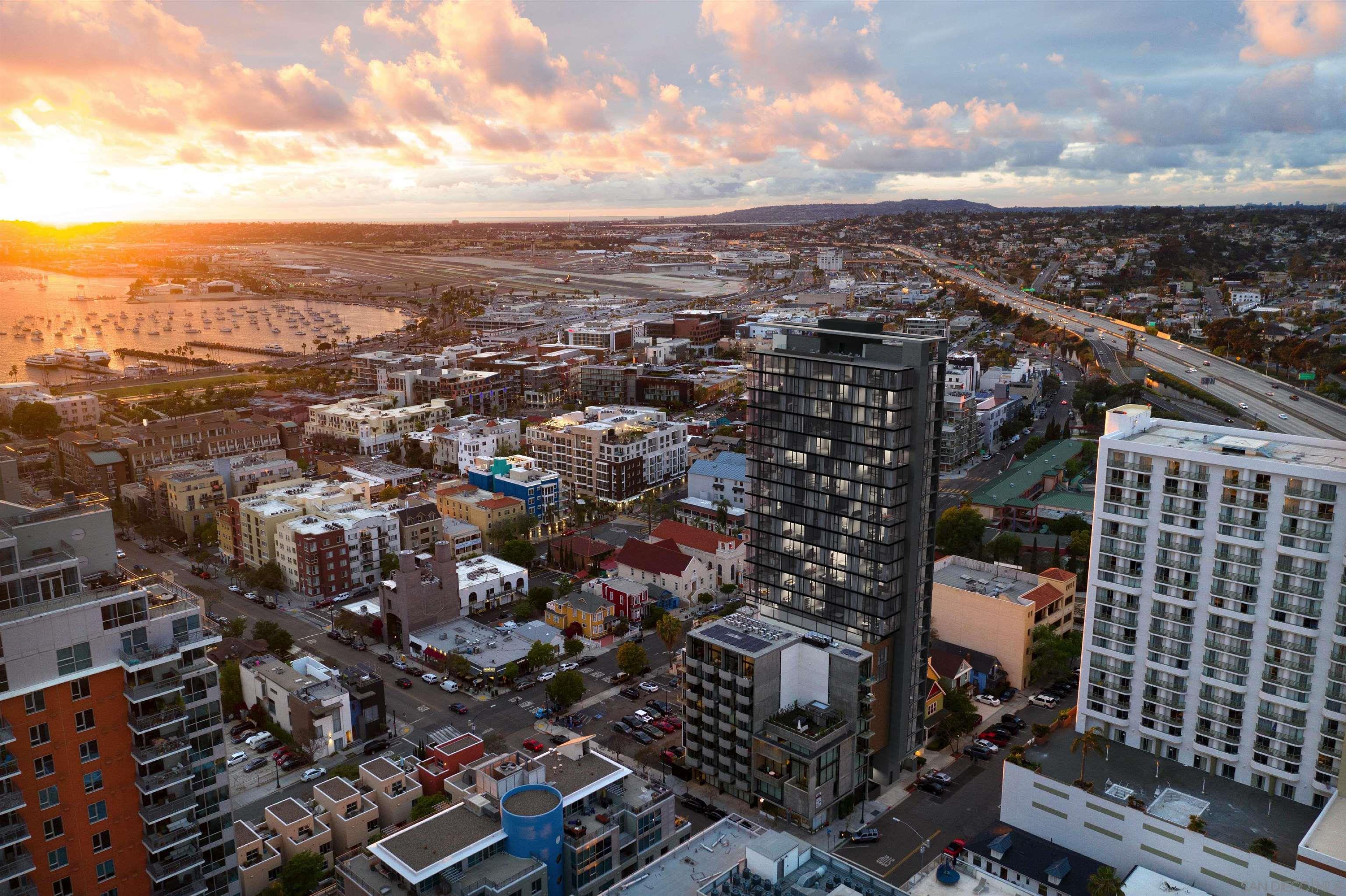 an aerial view of a city