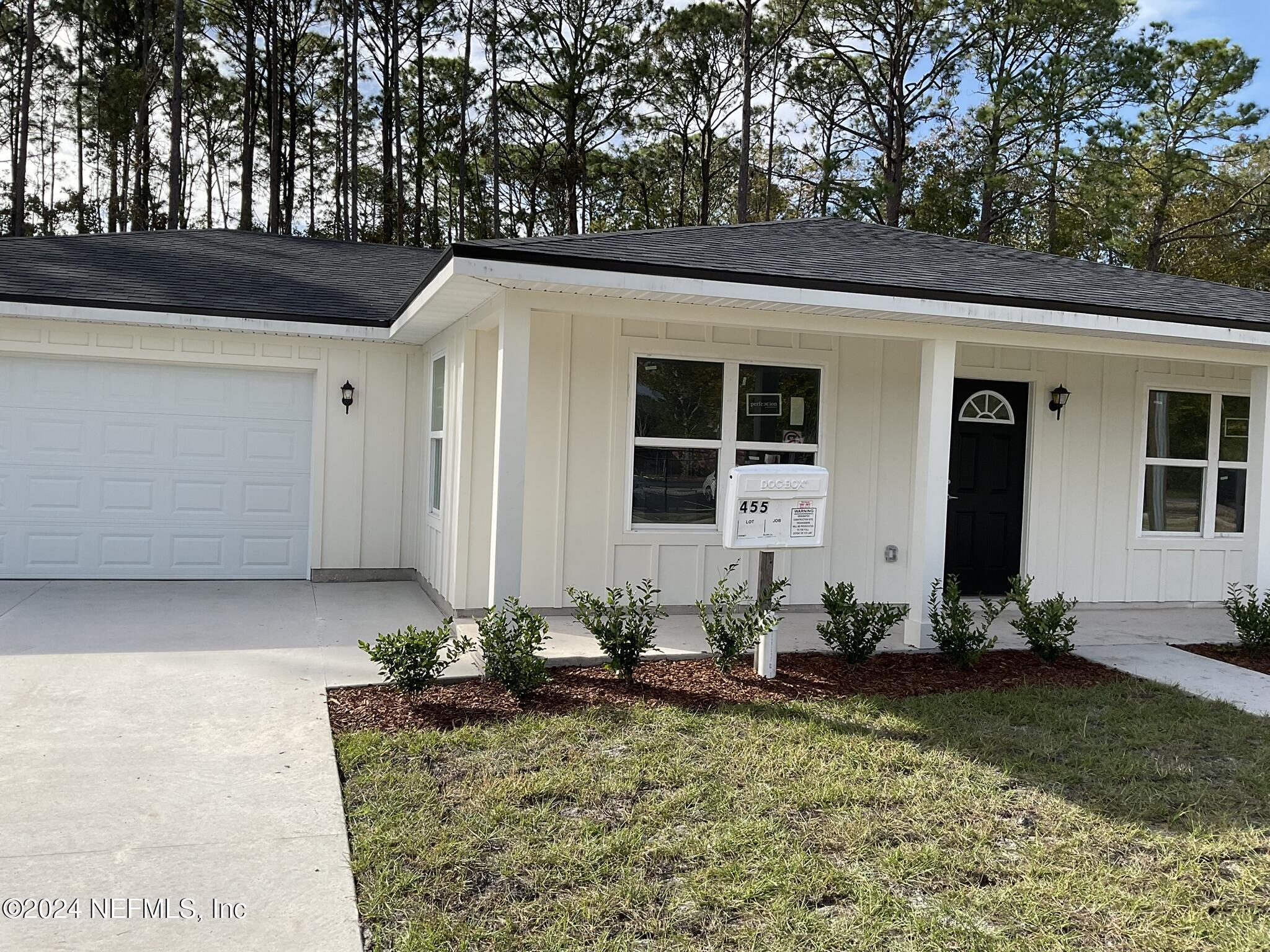 a front view of a house