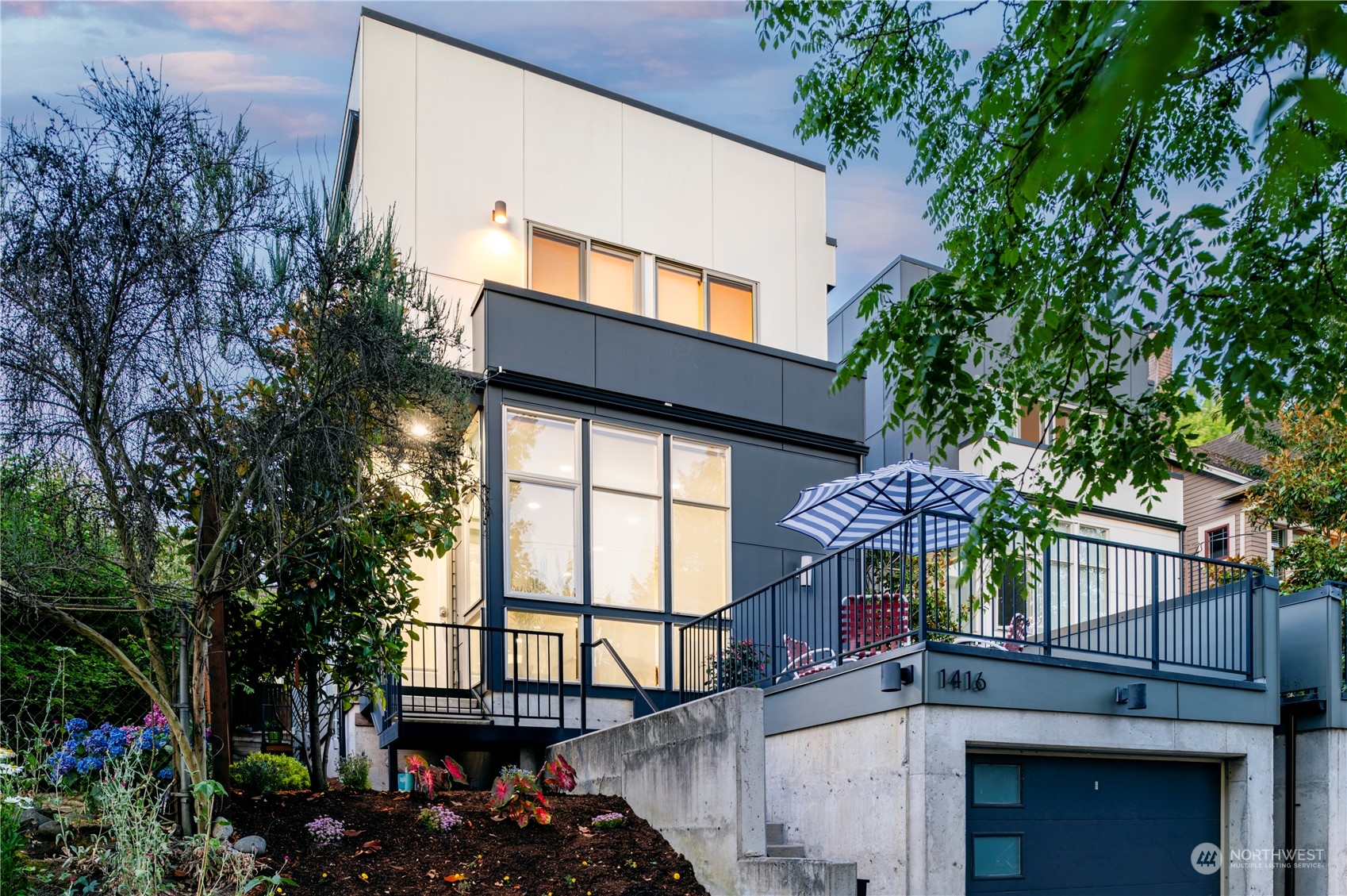 a building view with a outdoor space