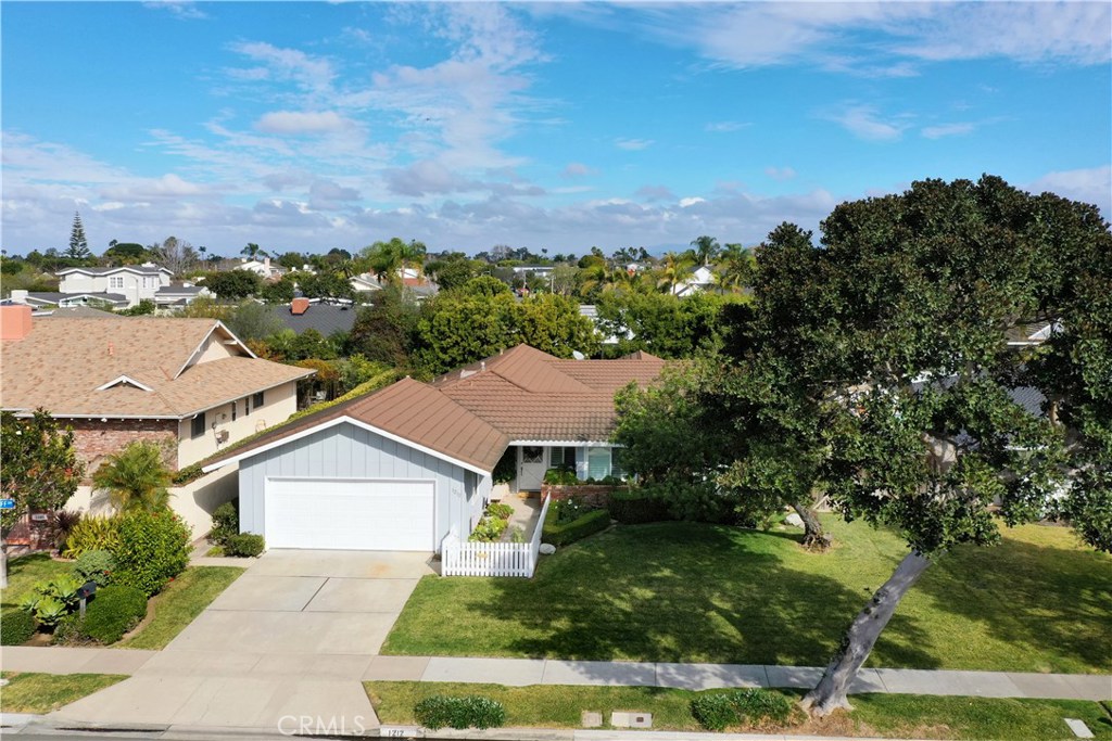 an aerial view of a house