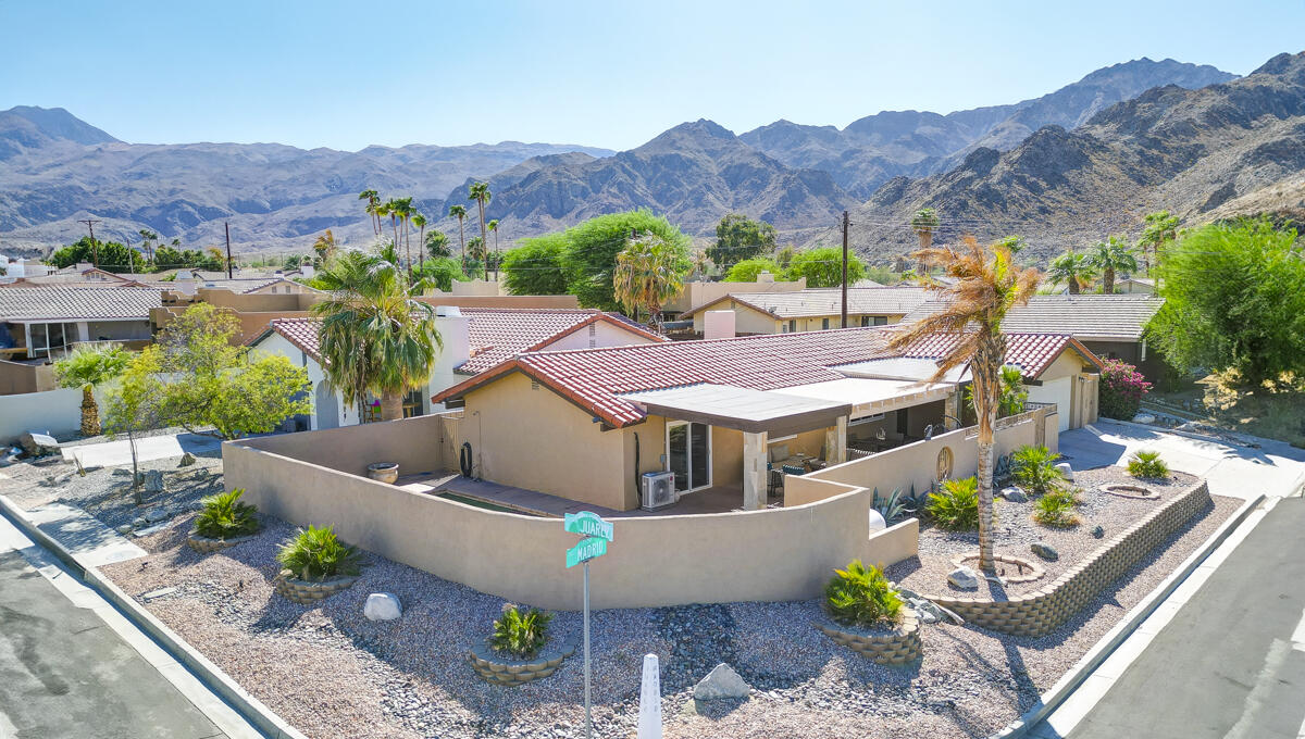 an aerial view of house an outdoor space