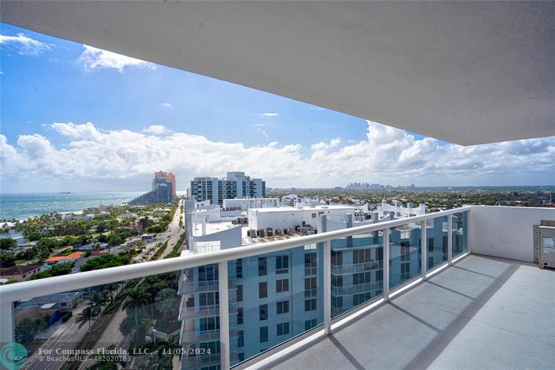 a view of city with balcony