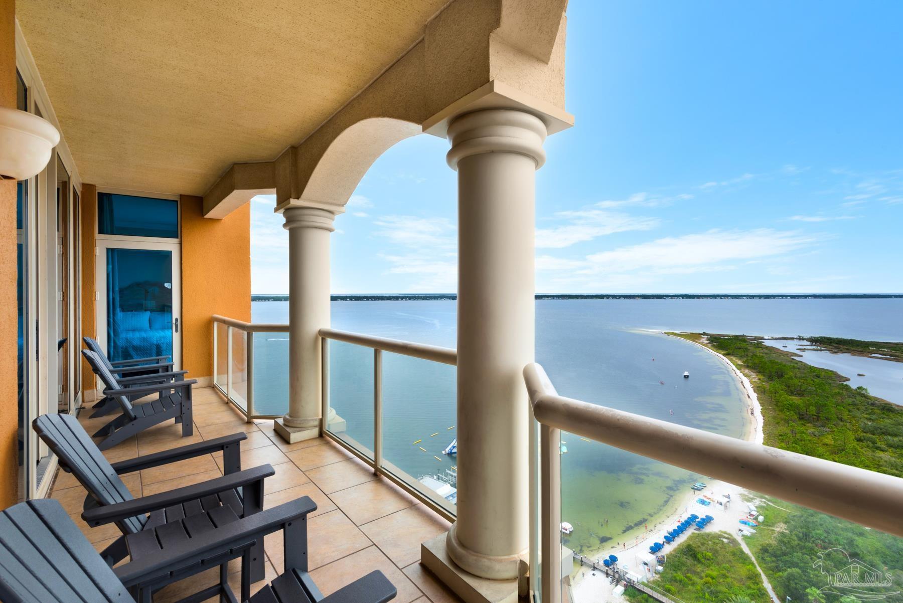 a view of balcony with couch