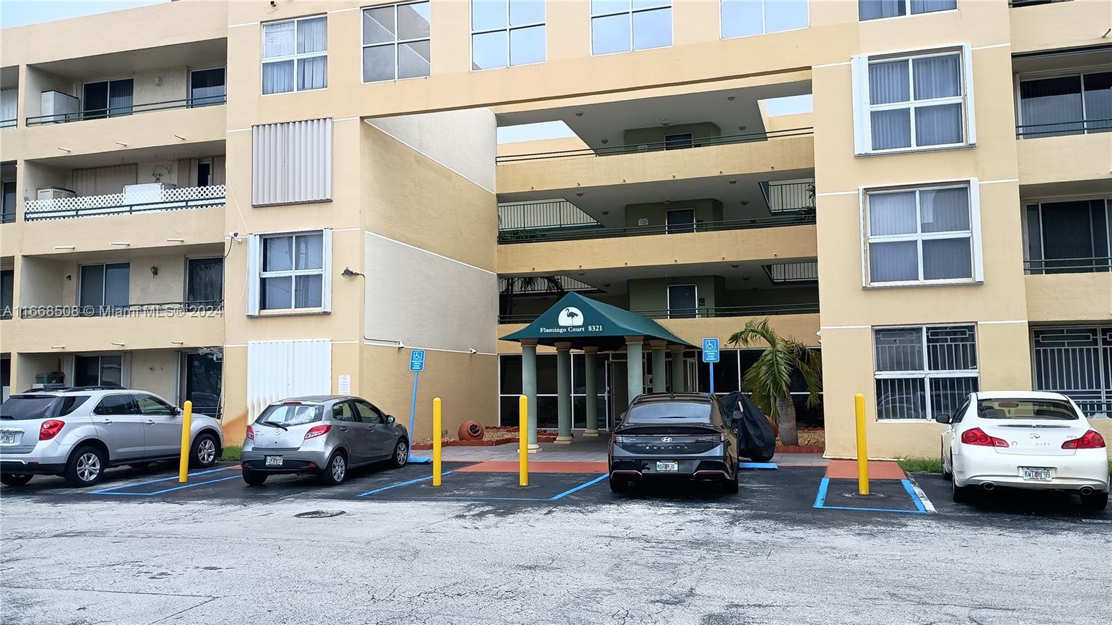 a car parked in front of a building