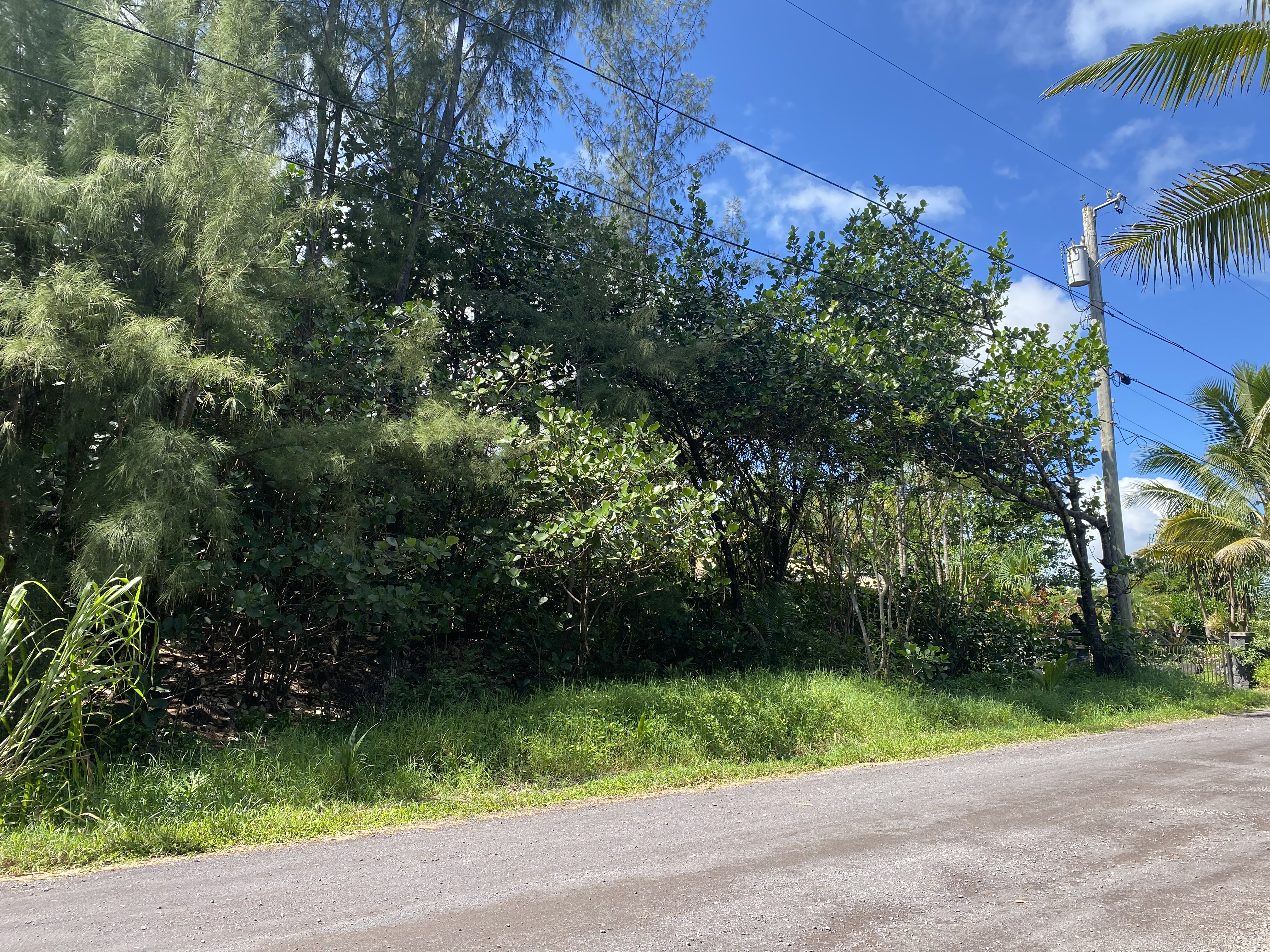 1 acre parcel is seen here to the left, the North boundary is at approximately the power pole, oceanfront lots are across the street from this property