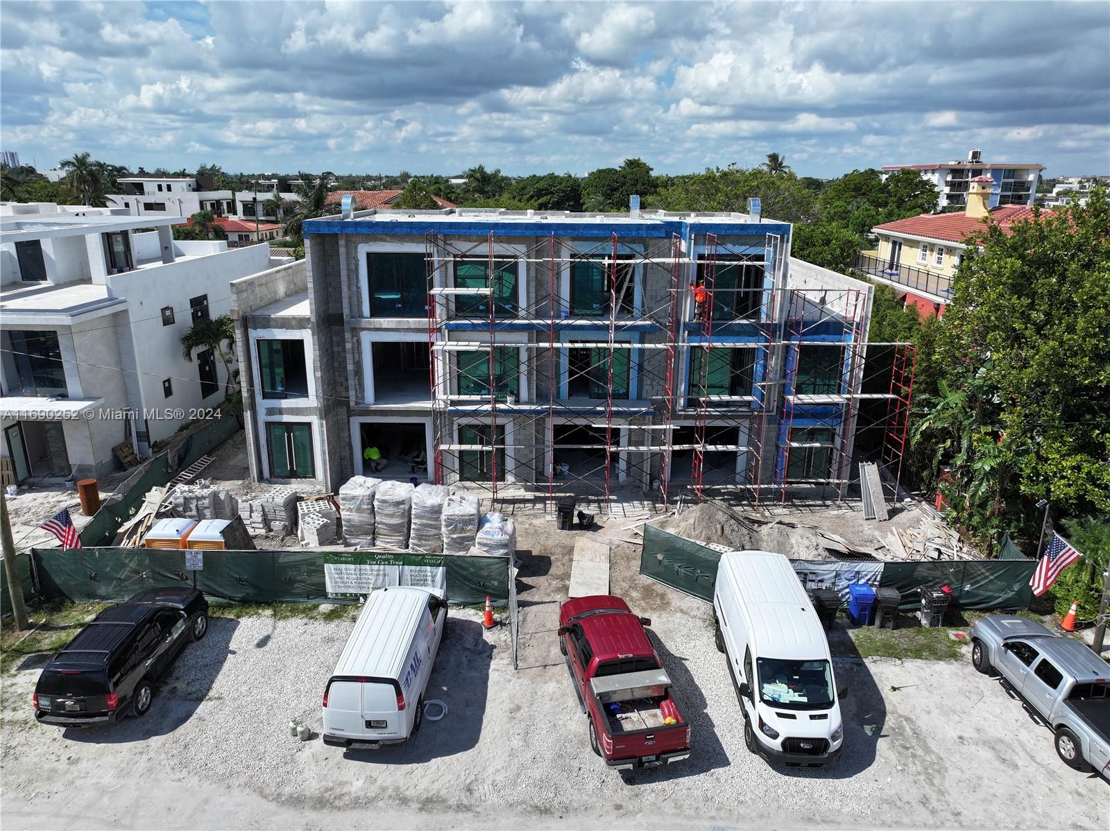 a view of a car park in front of building