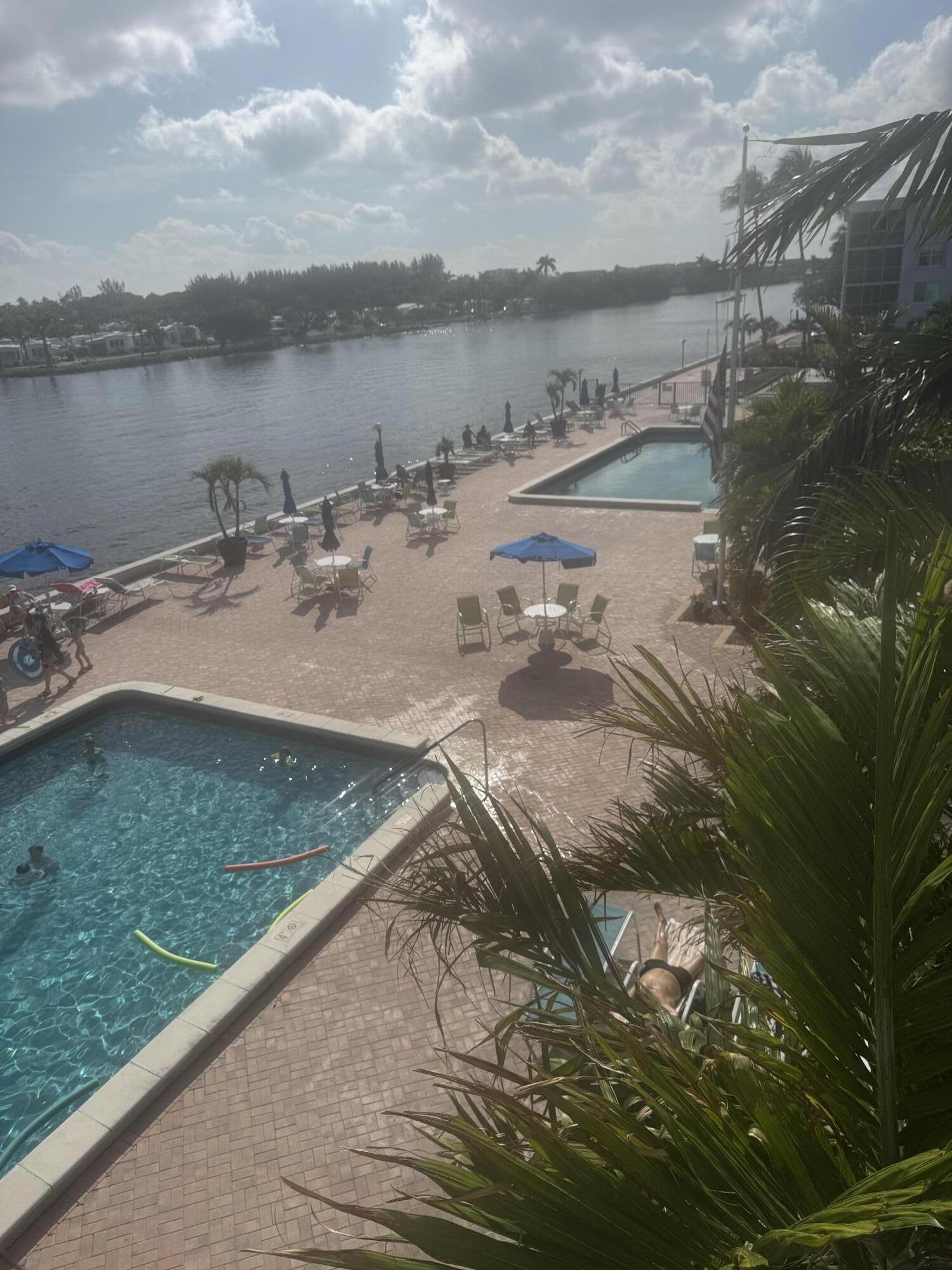 a view of a lake from a balcony