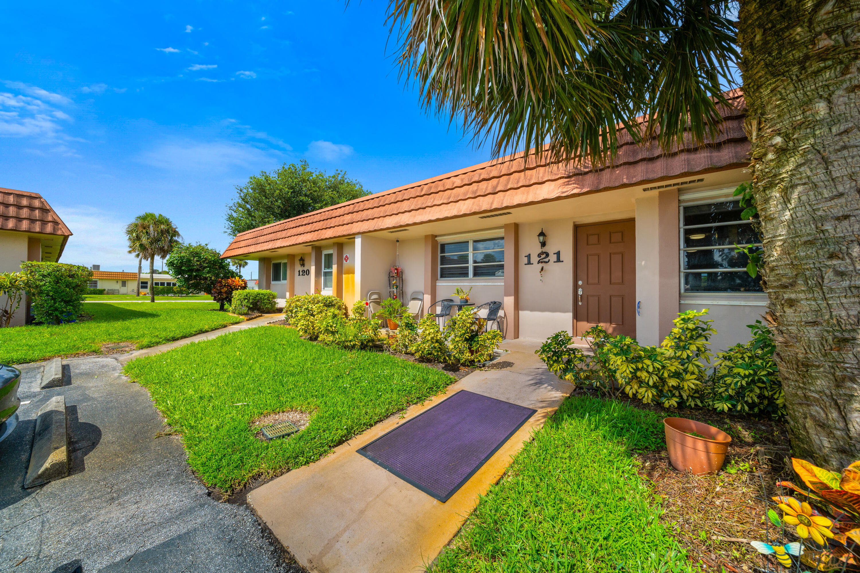 a view of a yard in front of house