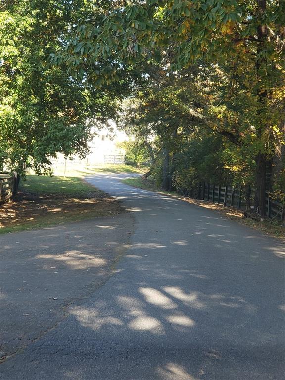 a view of street next to a yard