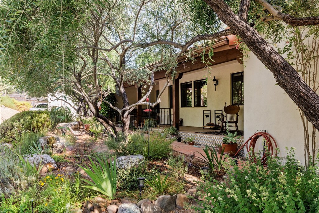 a view of a back yard of the house