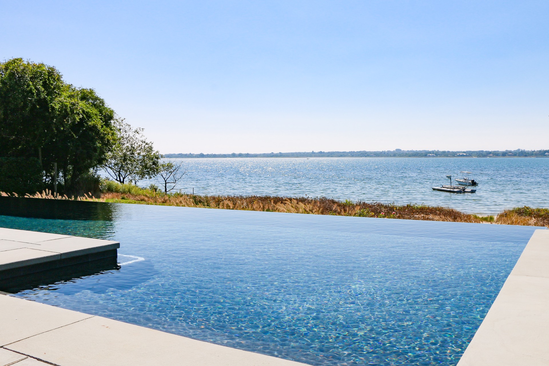 a view of an outdoor space and swimming pool