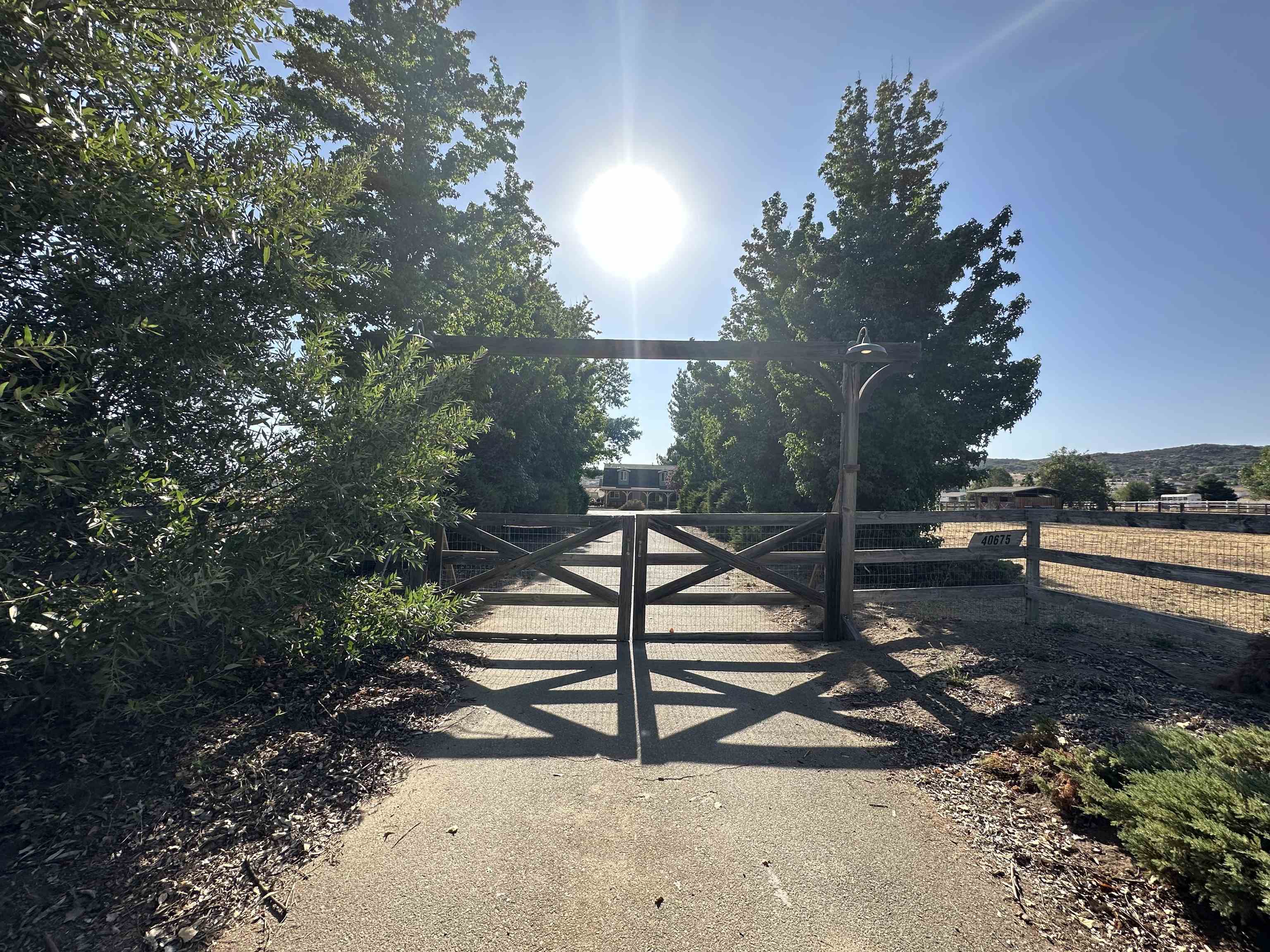 a view of a pathway with a yard