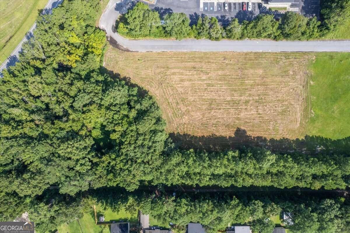 a view of a lake with a park