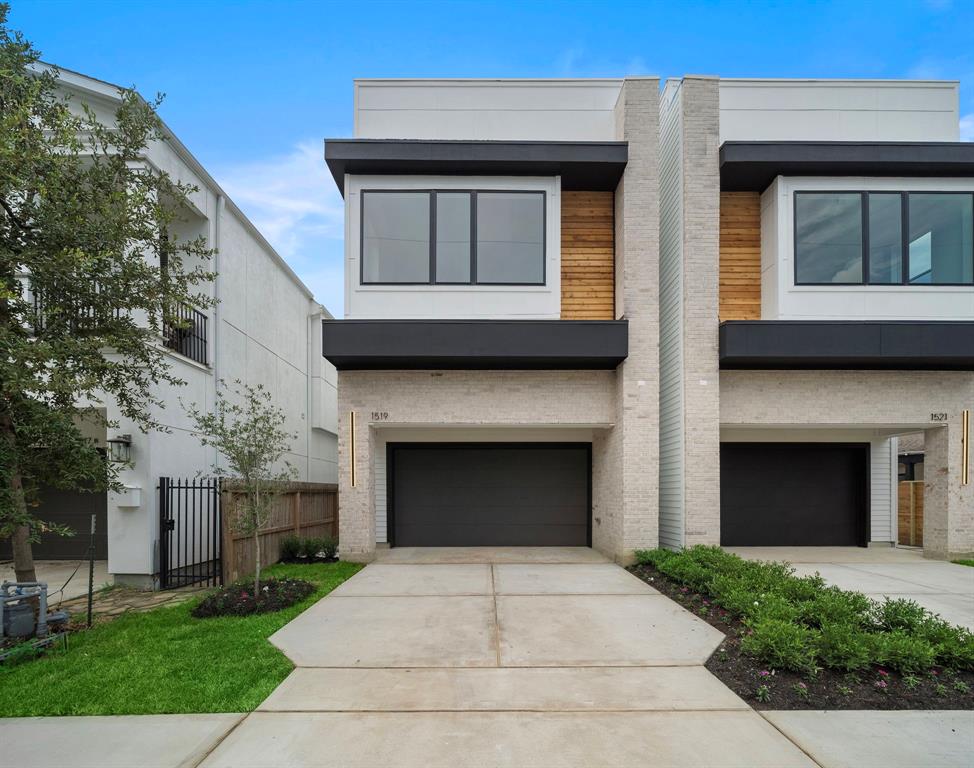 a white building with a outdoor space