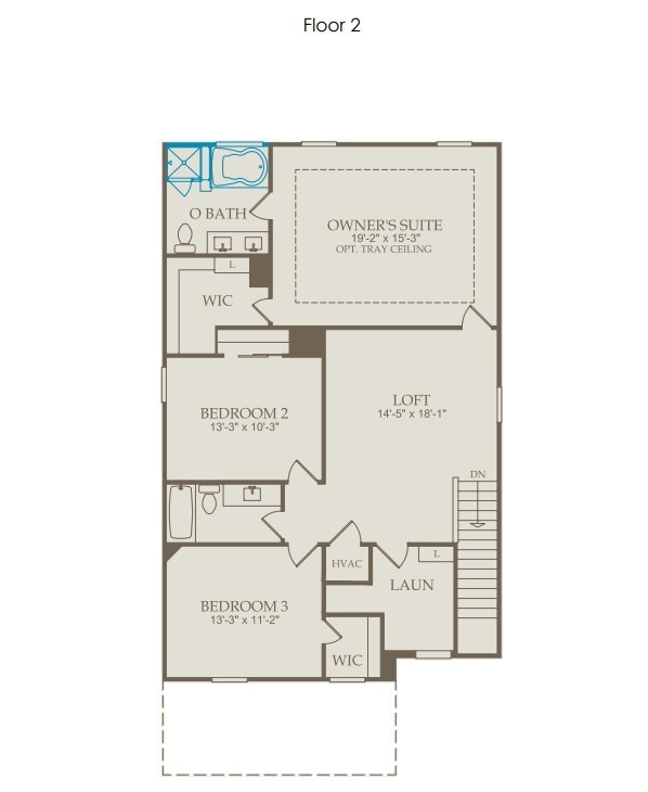 2nd Floor offers 3 Bedrooms and 2 Full Baths with a Owner's Suite that offers a separate Tub and Shower