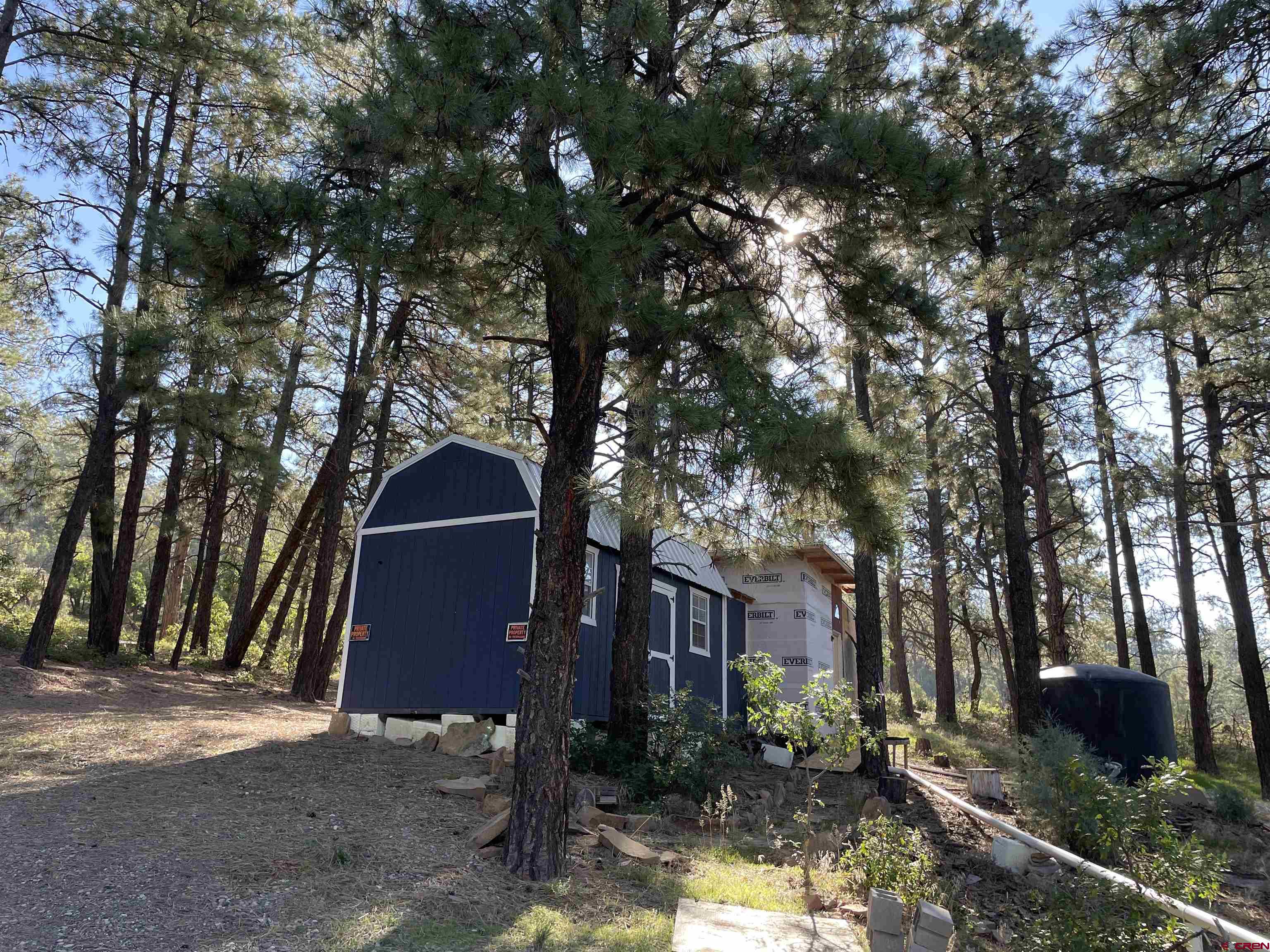 a front view of a house with yard and trees around