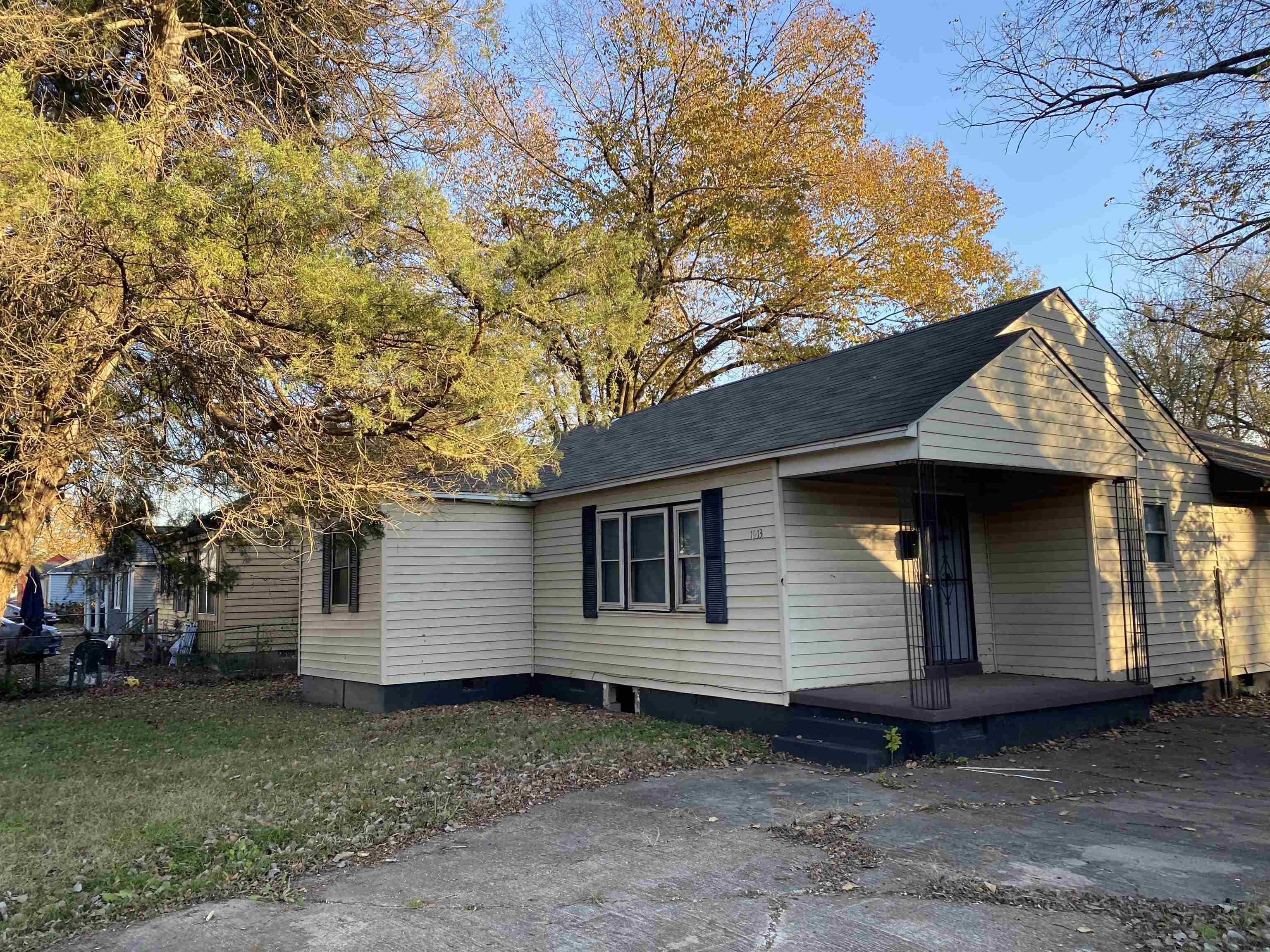 View of home's exterior featuring a porch