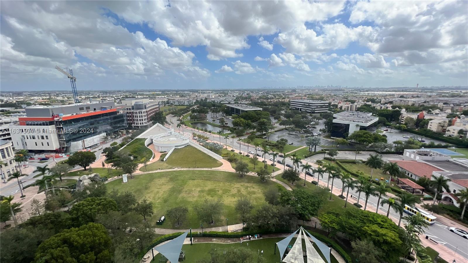 an aerial view of a city