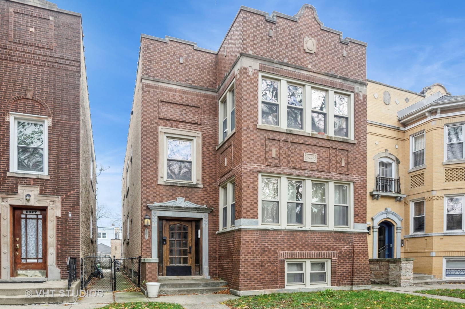 front view of a brick building