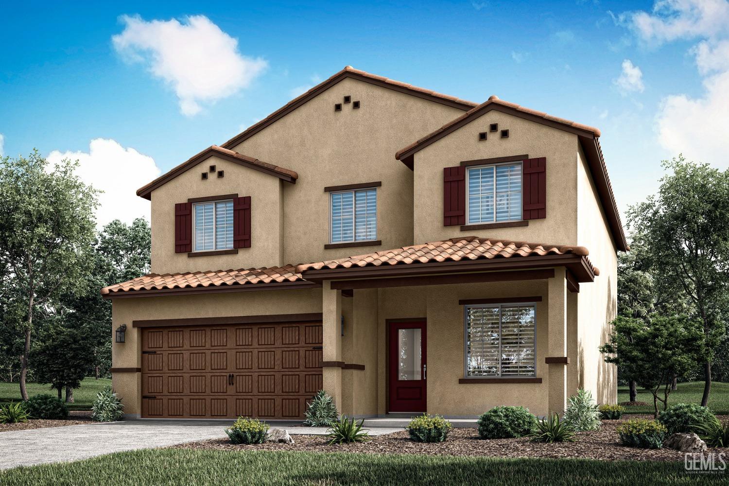 a front view of a house with garage