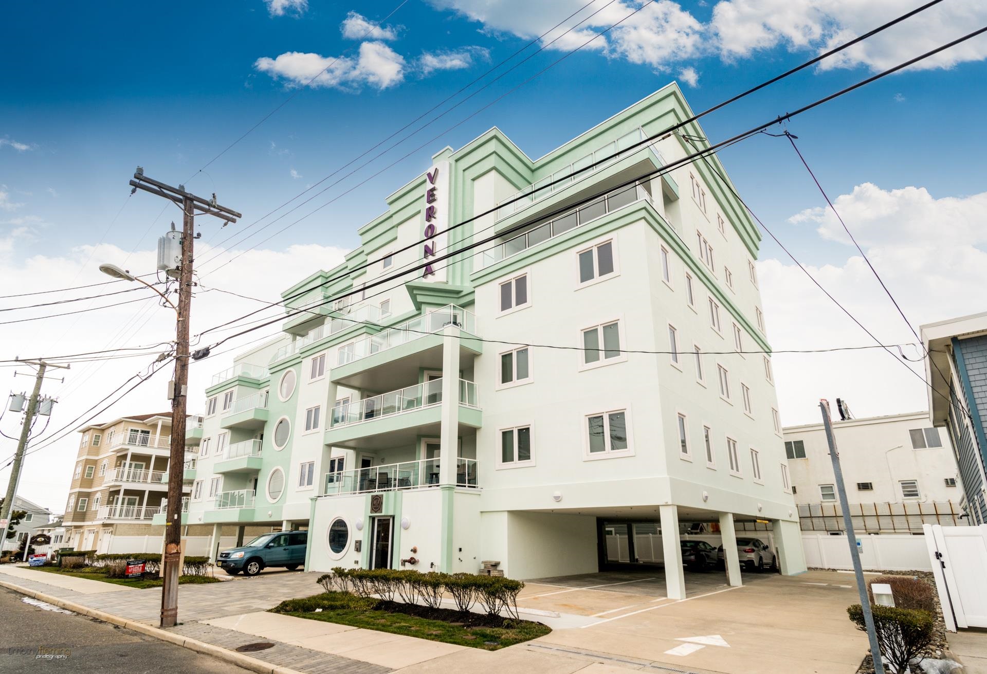 a front view of a building