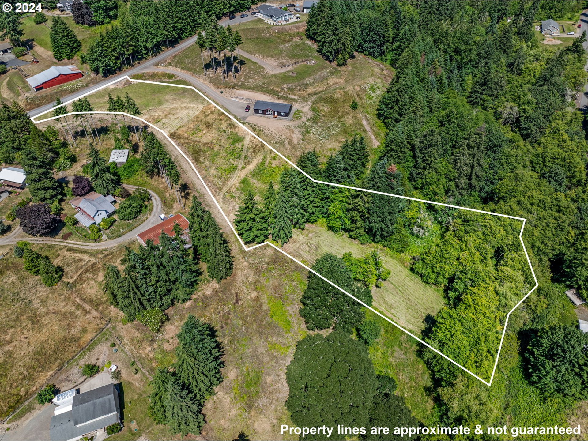 an aerial view of a house