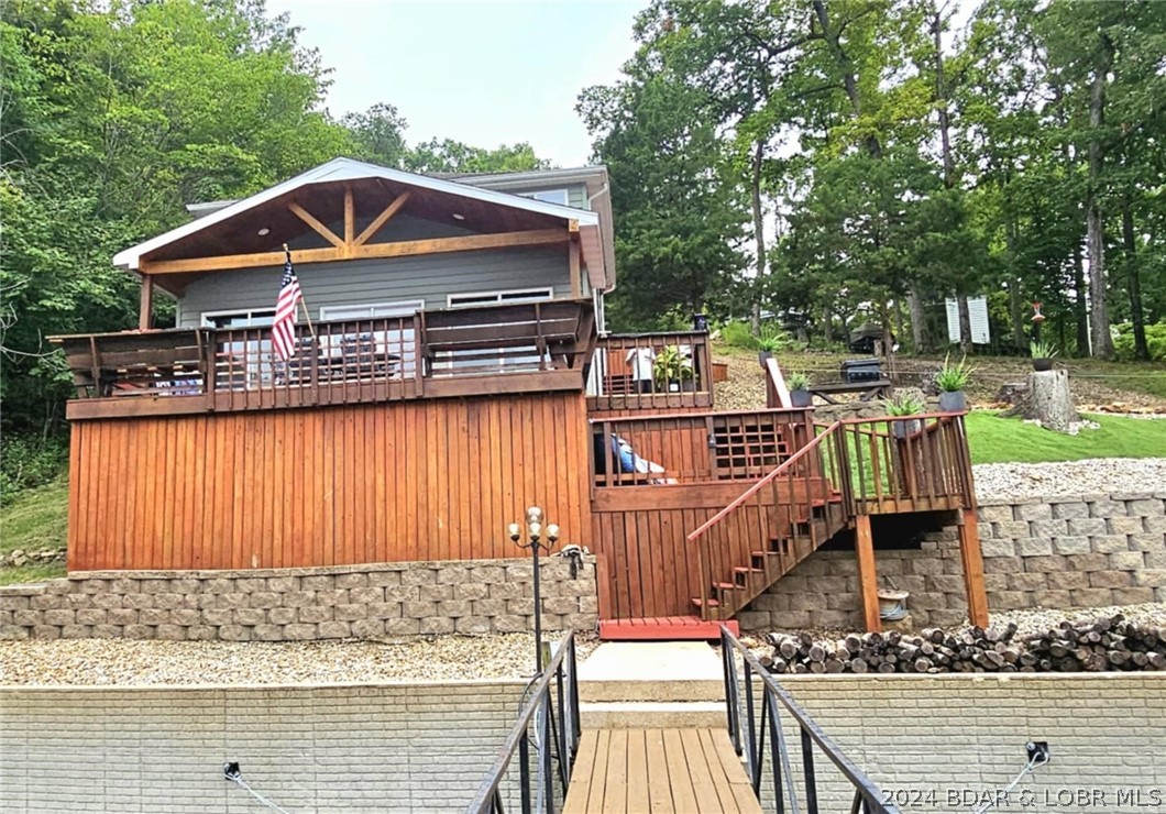 Lakefront view of home.