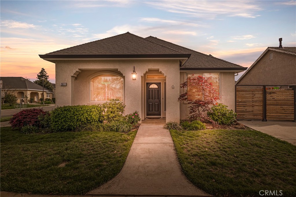 a front view of a house