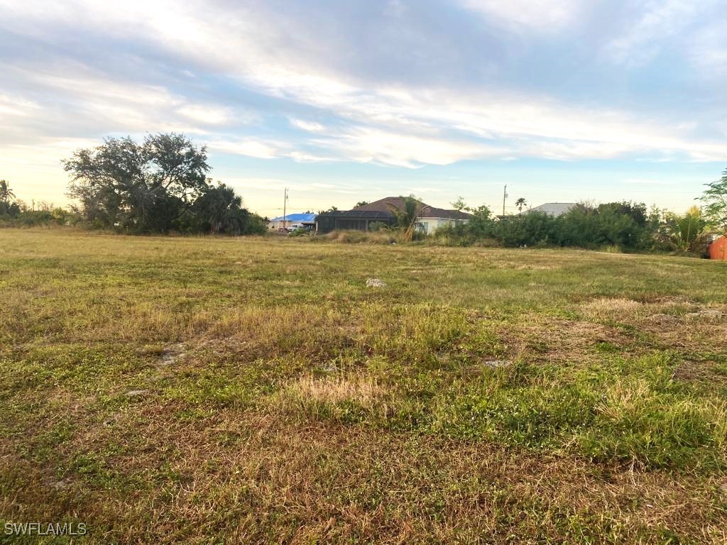 a view of an ocean from a yard