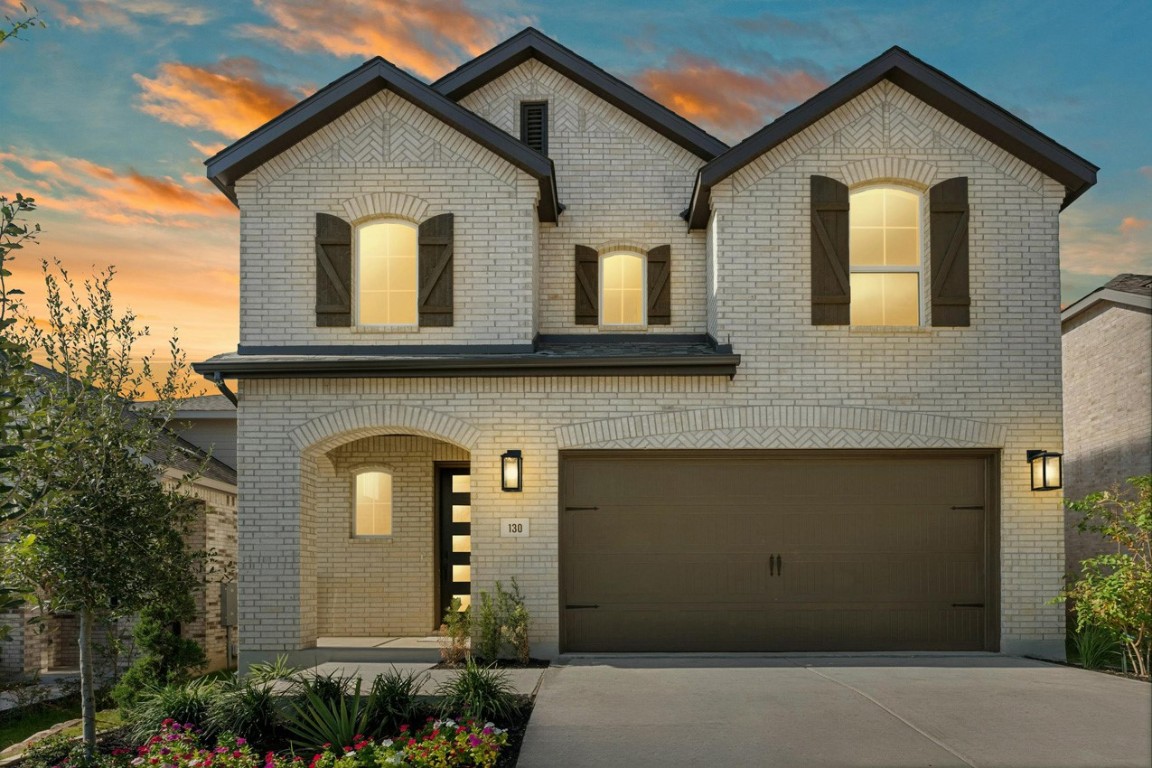 a front view of a house with windows