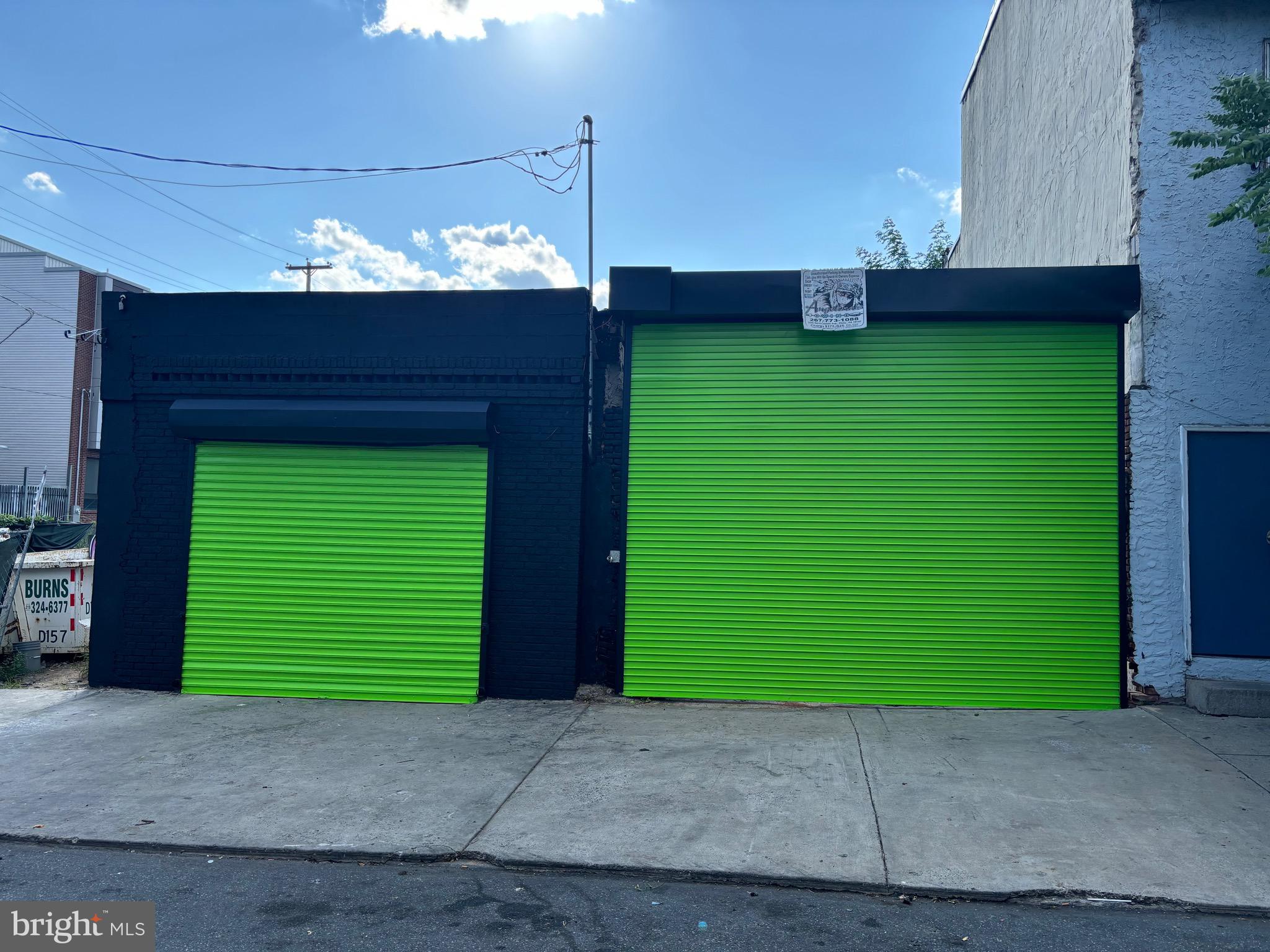 a view of a room with a garage