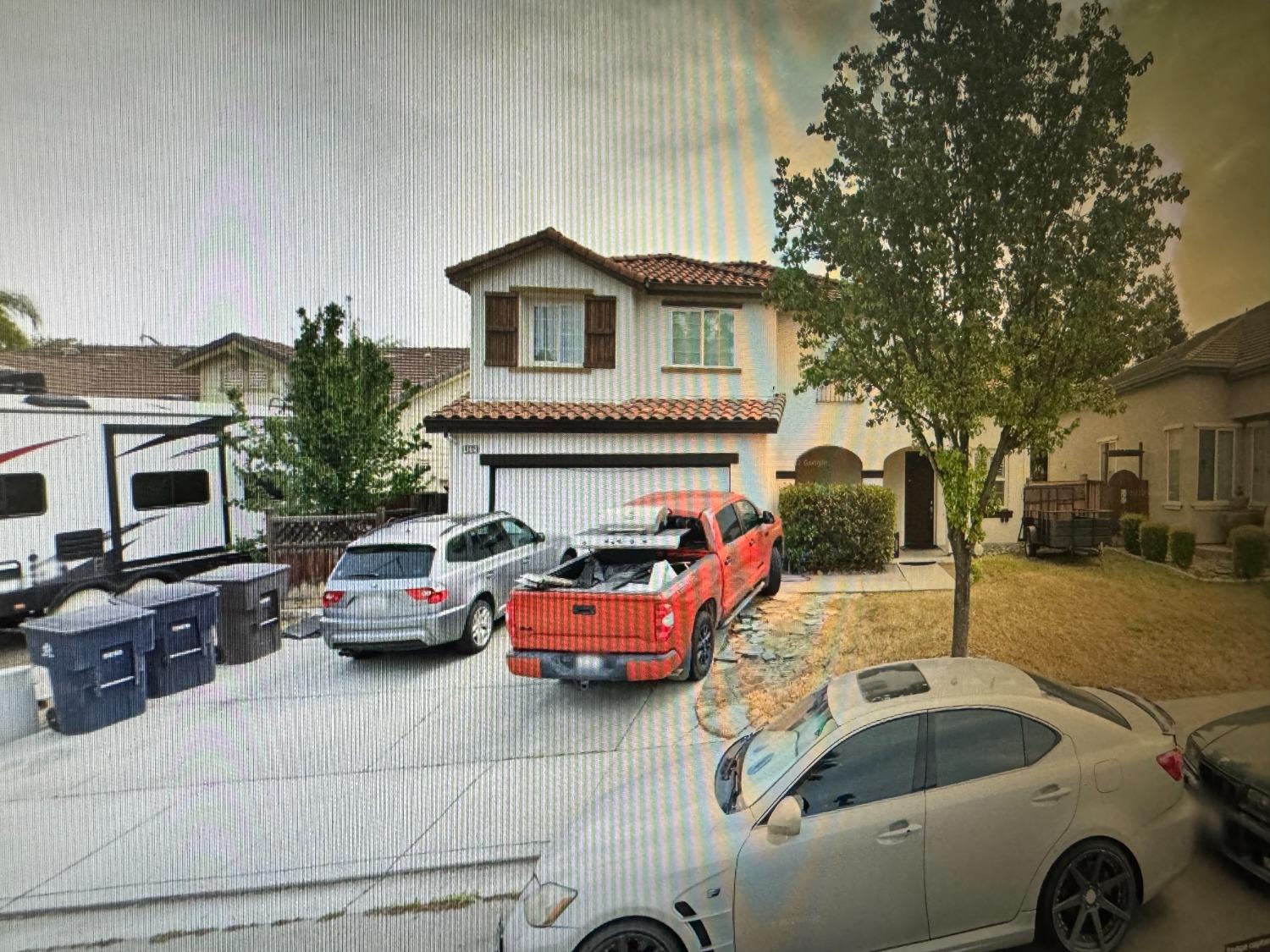 a car parked in front of house